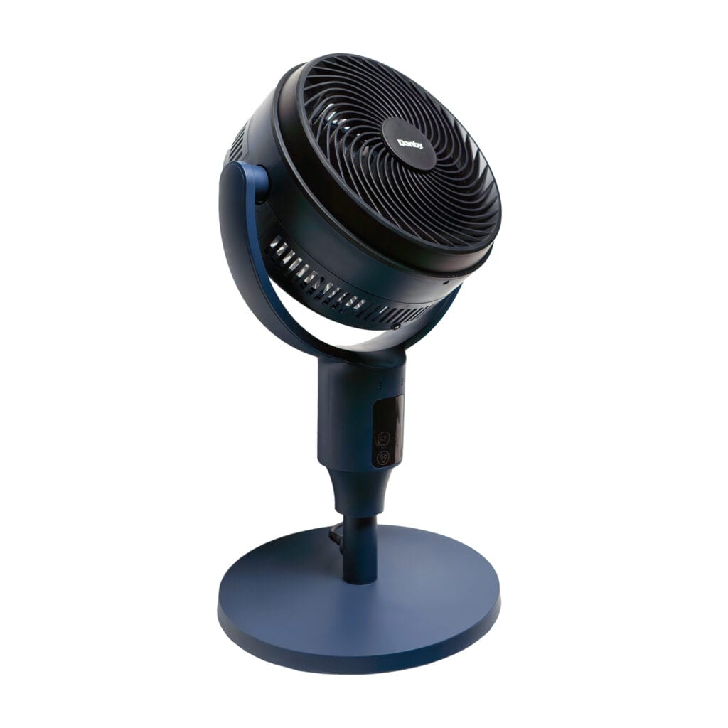 Danby 7" Ultra Quiet 9-Speed Air Circulator Fan – Midnight Blue with DC Motor, Remote & Aromatherapy