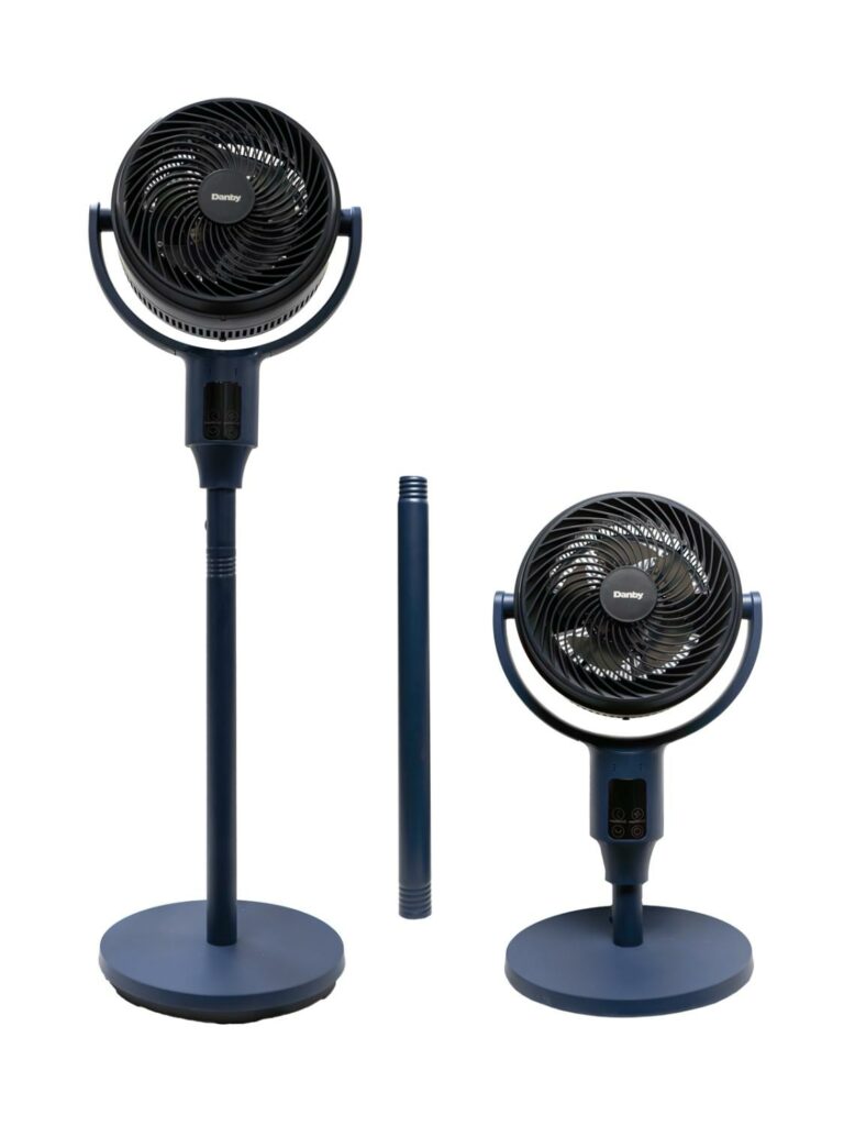 Danby 7" Ultra Quiet 9-Speed Air Circulator Fan – Midnight Blue with DC Motor, Remote & Aromatherapy