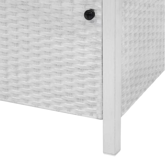 Tucson 30" White Steel Propane Fire Pit Table – 50,000 BTU with Lava Rocks & Wood-Look Tile Top