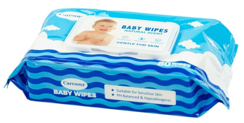 Caresour Baby Wipes – Natural Scent, 80ct Pack, Extra Thick & Hypoallergenic for Sensitive Skin