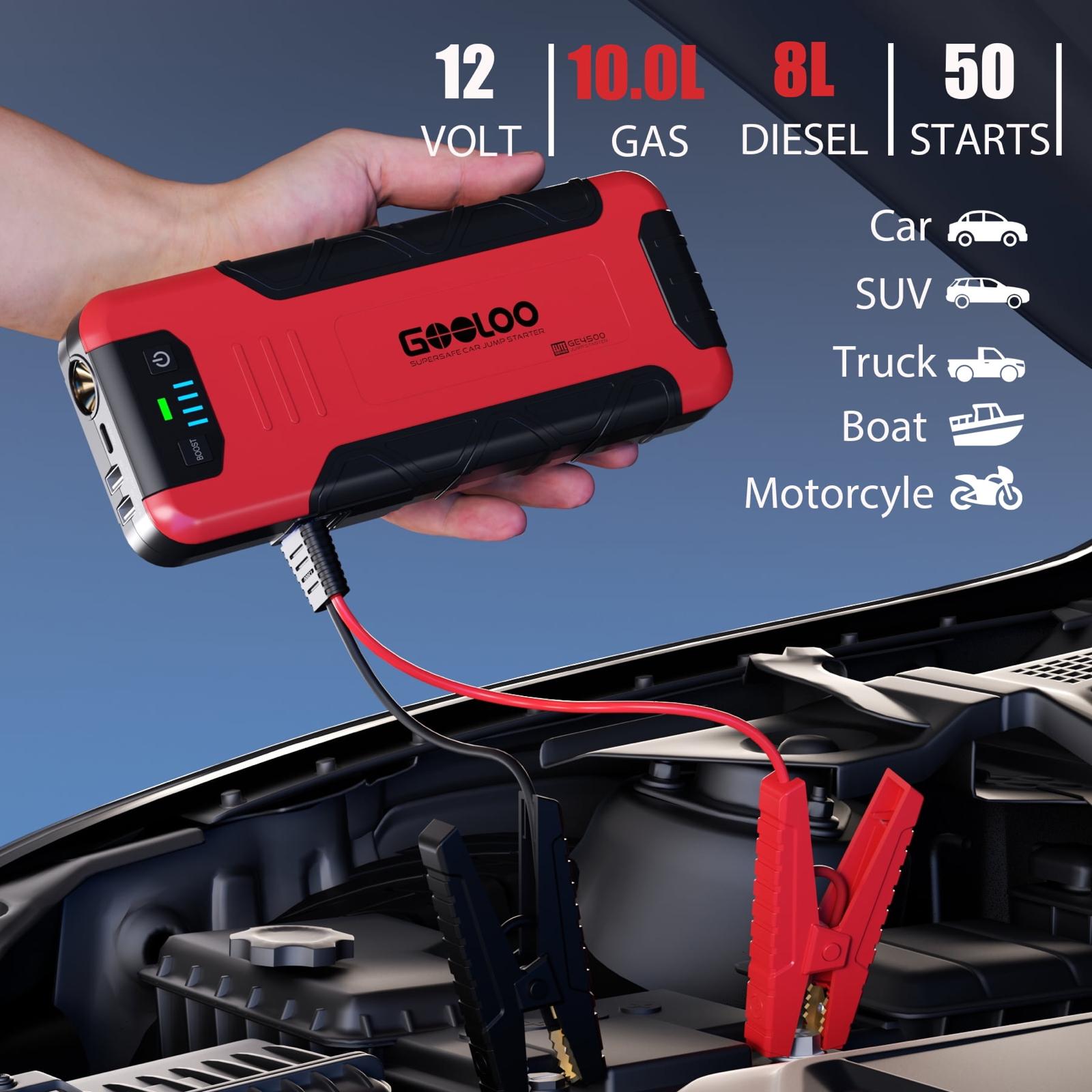 GOOLOO GE4500 4500A Peak 12V Portable Car Battery Jump Starter