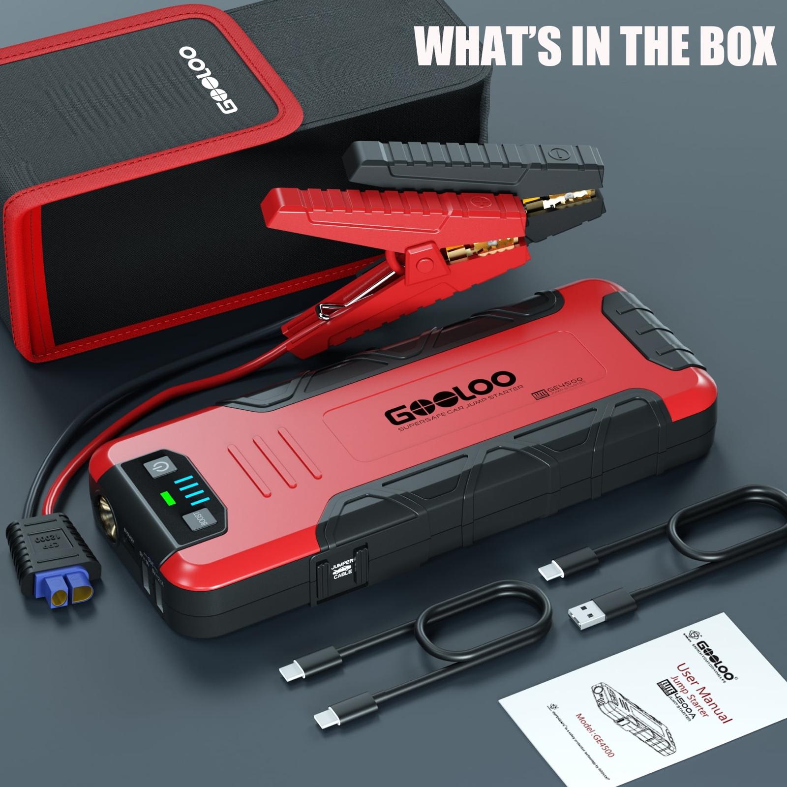 GOOLOO GE4500 4500A Peak 12V Portable Car Battery Jump Starter