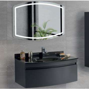 ROSALINE 39100 V31 Black Lacquer Doors & Sides, Smokey Glass Washbasin
