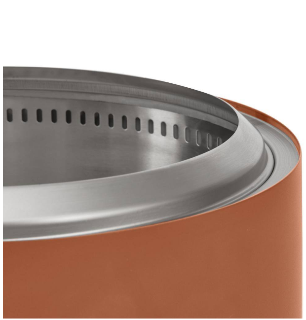 19" Low Smoke Stainless Steel Outdoor Fire Pit – Portable, Burnt Orange Wood Burning