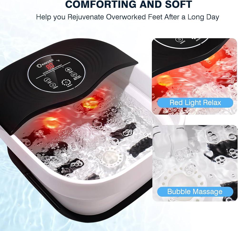 KNQZE Foot SPA Massagaer-Collapsible & Bubble & Remote Control