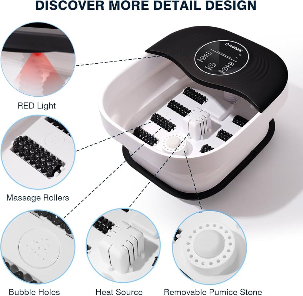 KNQZE Foot SPA Massagaer-Collapsible & Bubble & Remote Control