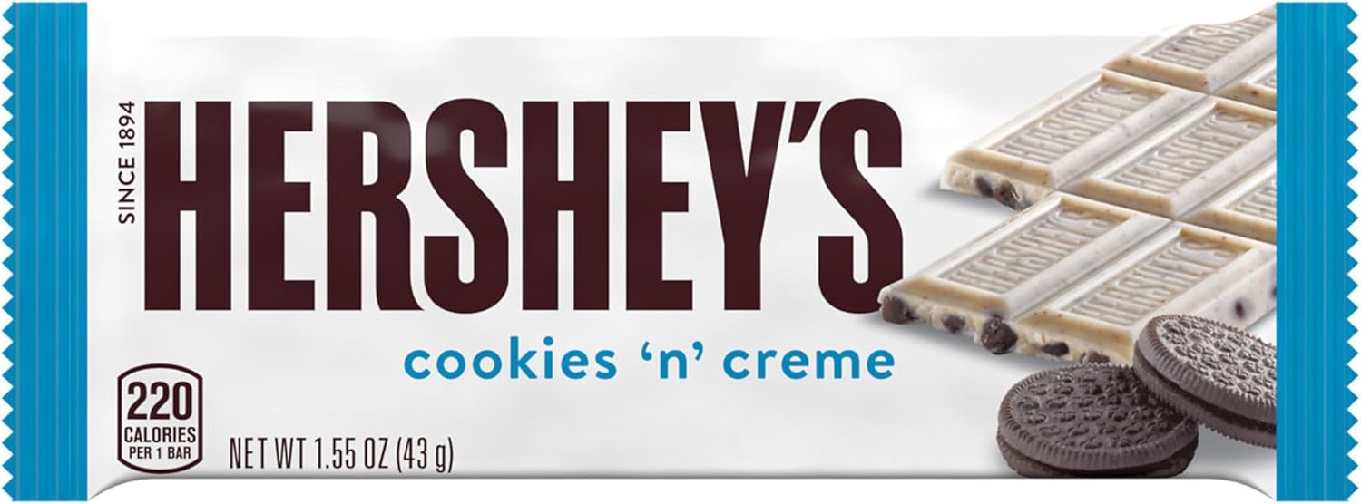 HERSHEY'S Cookies 'N' Crème Chocolate Bars – 36 Count