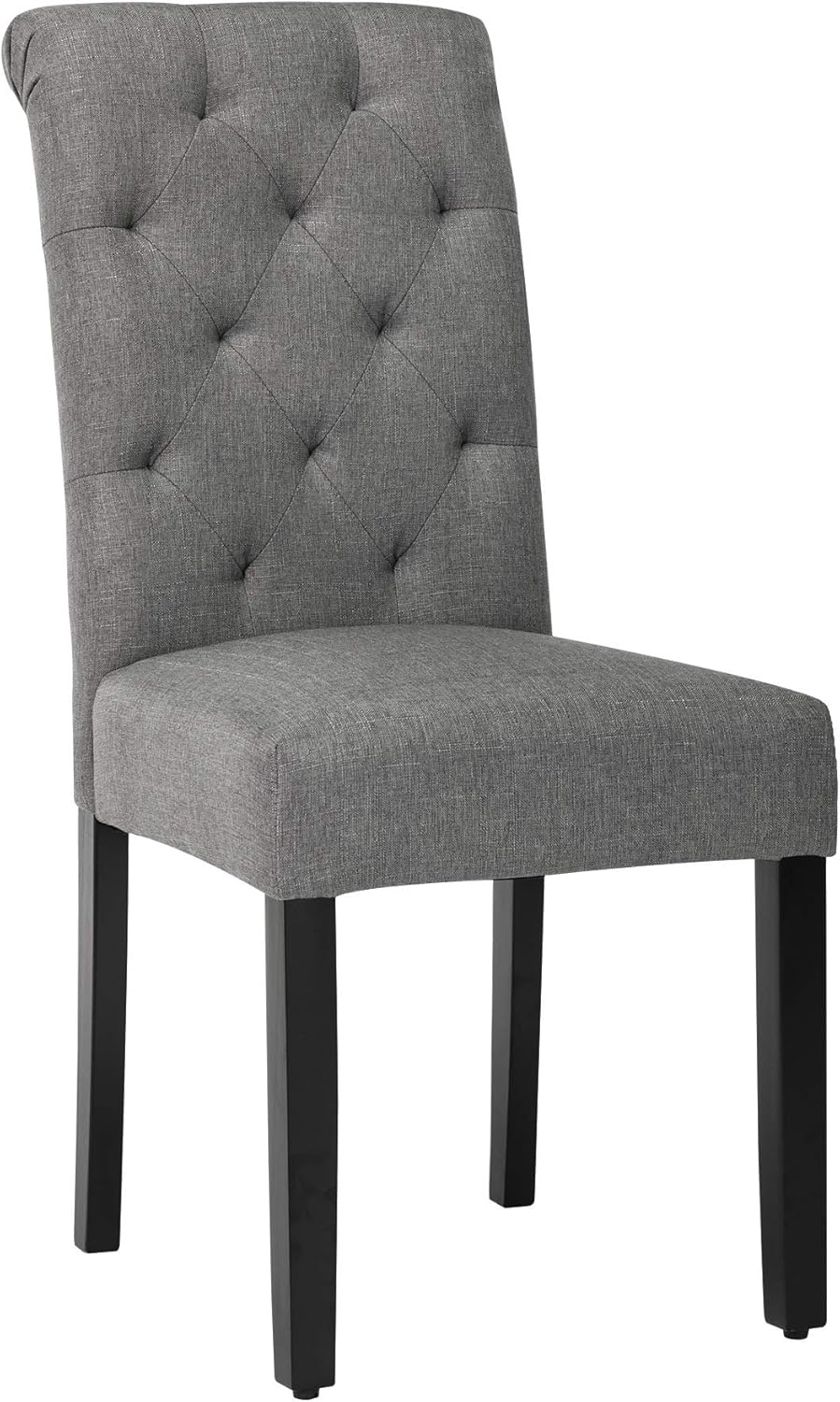 NOBPEINT Grey Tufted Dining Chair – Upholstered High Back