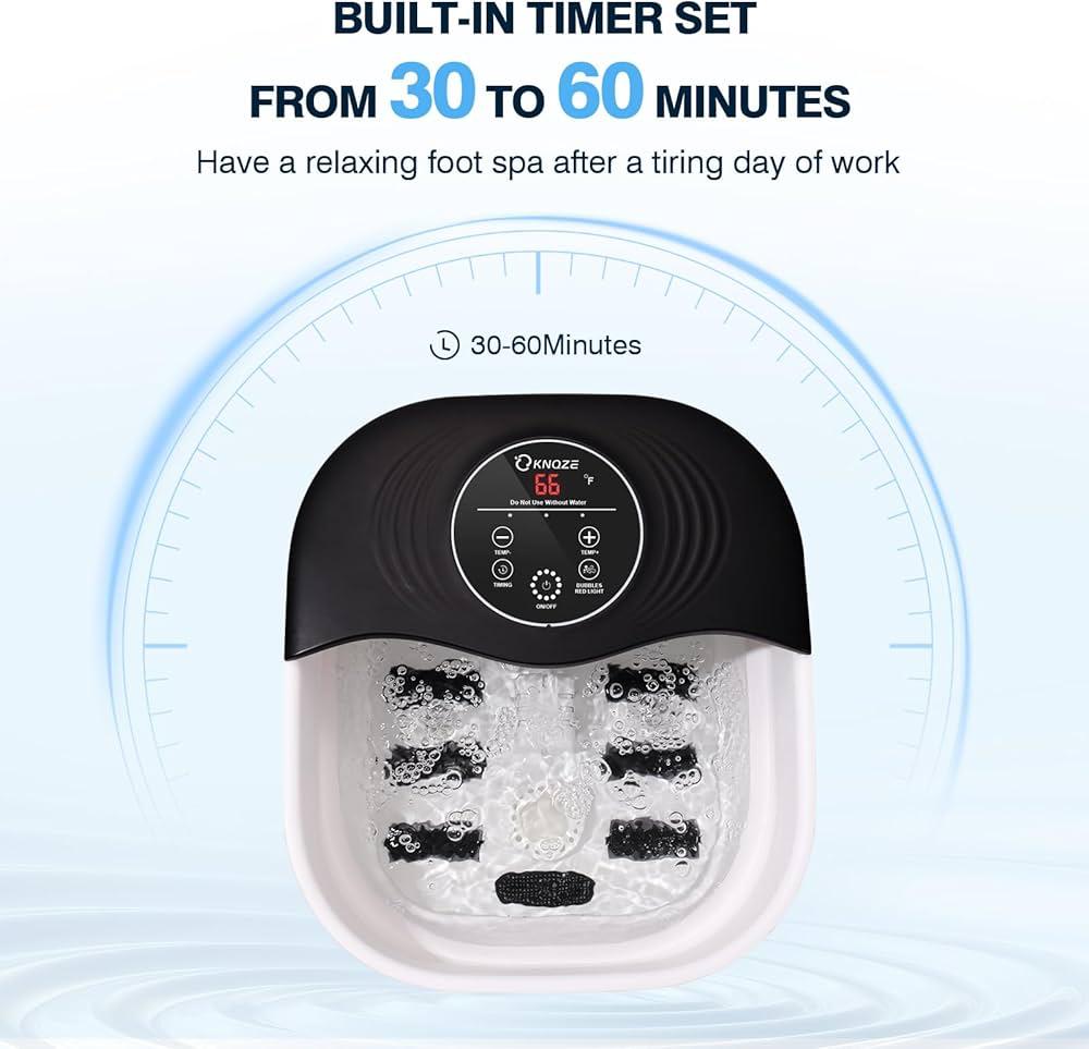 KNQZE Foot SPA Massagaer-Collapsible & Bubble & Remote Control