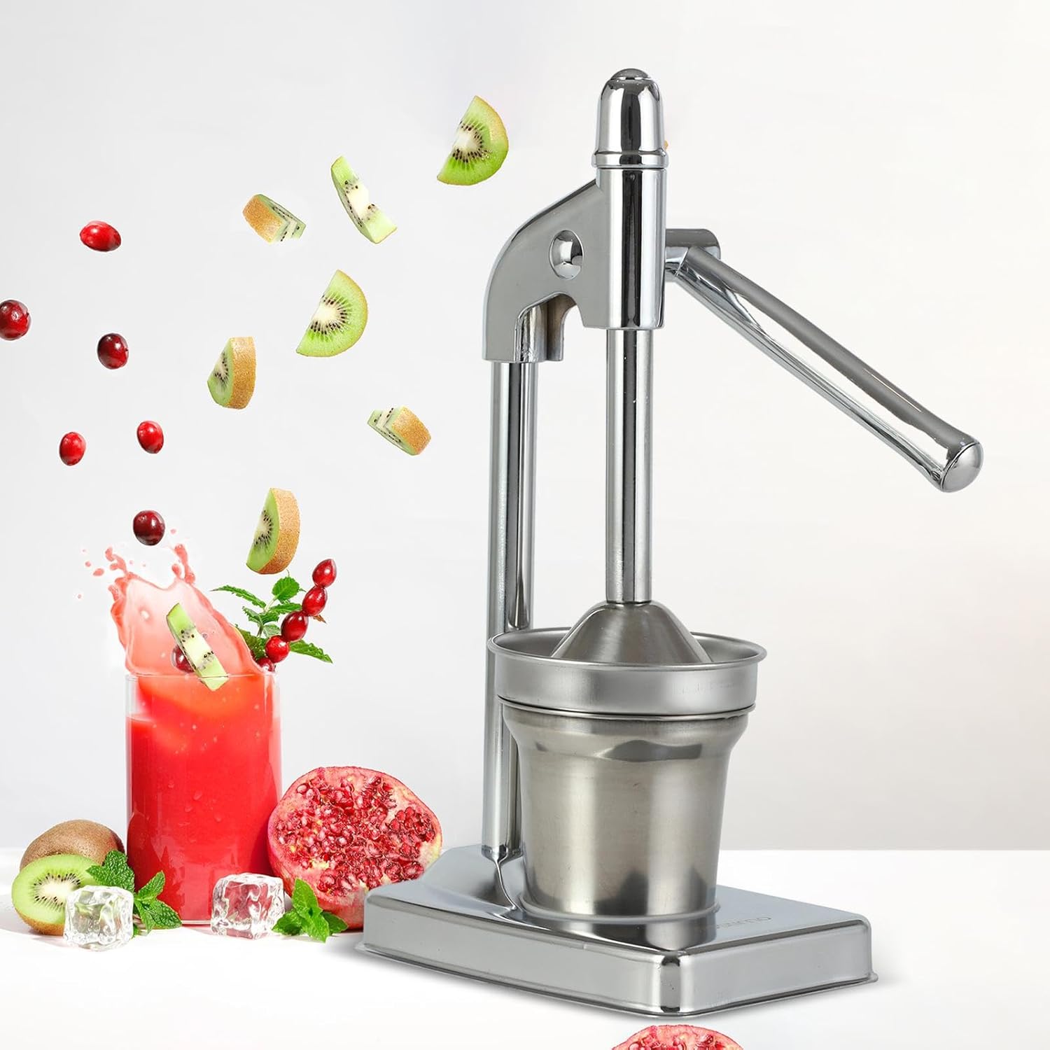Manual Hand Press Juicer – Heavy Duty Stainless Steel | Commercial Grade Fruit Squeezer