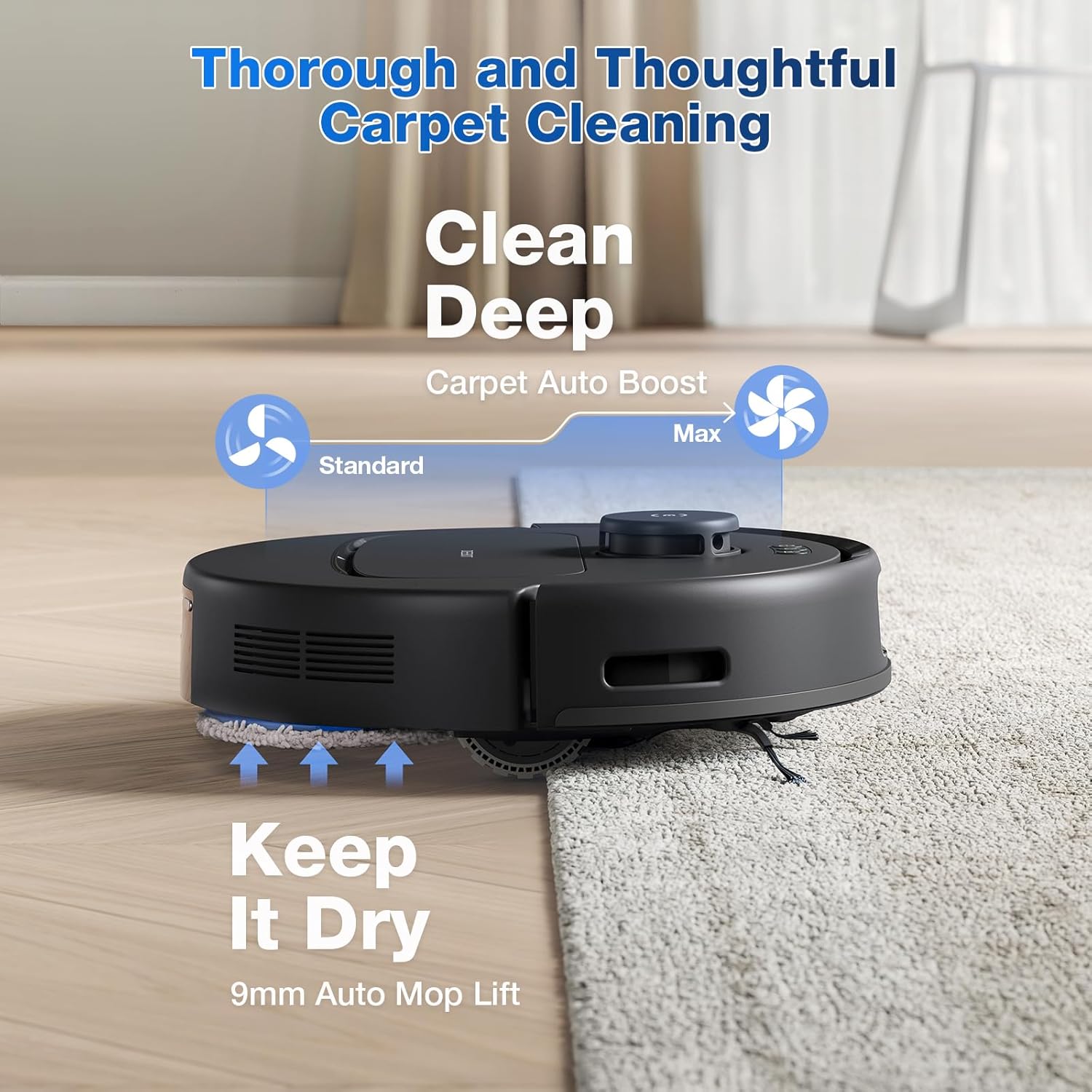 (Refurbished) ECOVACS DEEBOT N30 OMNI – 10000Pa Suction, ZeroTangle 2.0, Auto-Lift Mop Robot Vacuum