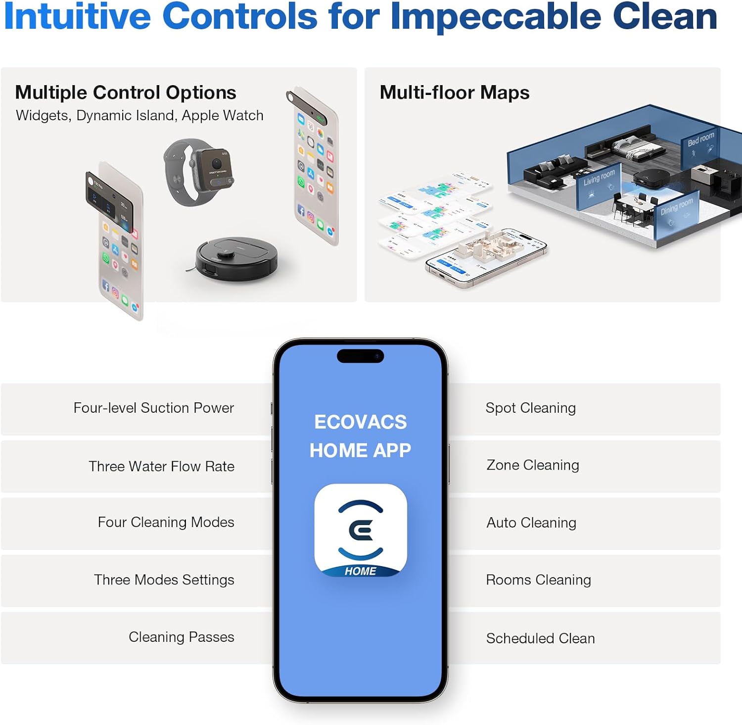 (Refurbished) ECOVACS DEEBOT N30 OMNI – 10000Pa Suction, ZeroTangle 2.0, Auto-Lift Mop Robot Vacuum