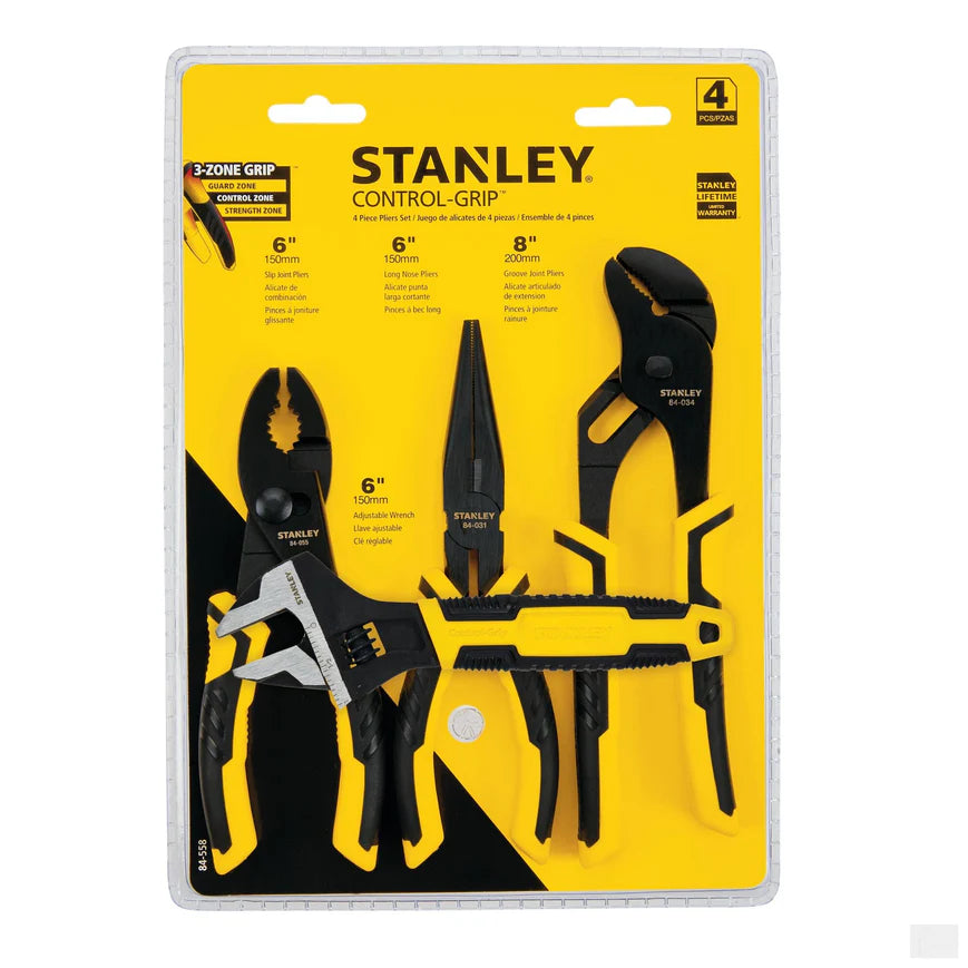 STANLEY 4-Piece Pliers and Wrench Set – Durable Hand Tools