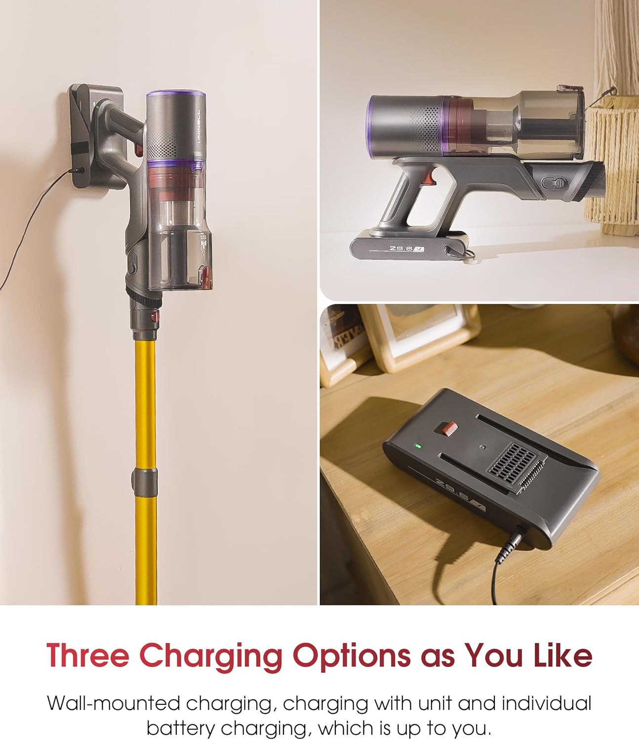UNINELL HOME UV5 Cordless Vacuum Cleaner – Free Shipping | 550W | 48KPA | 65min Runtime