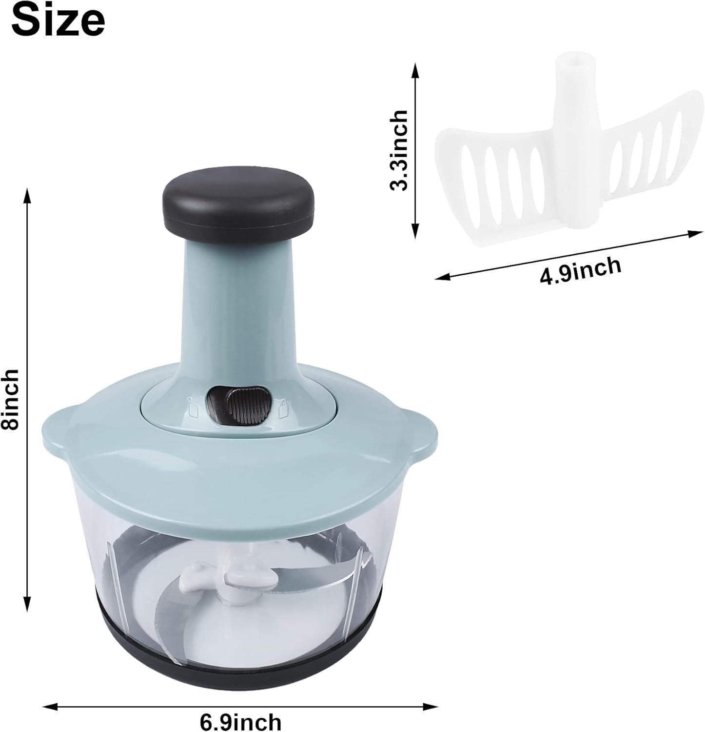 Manual Vegetable Chopper – Multi-Function, Large Capacity | Stainless Steel Blades & Safety Lock