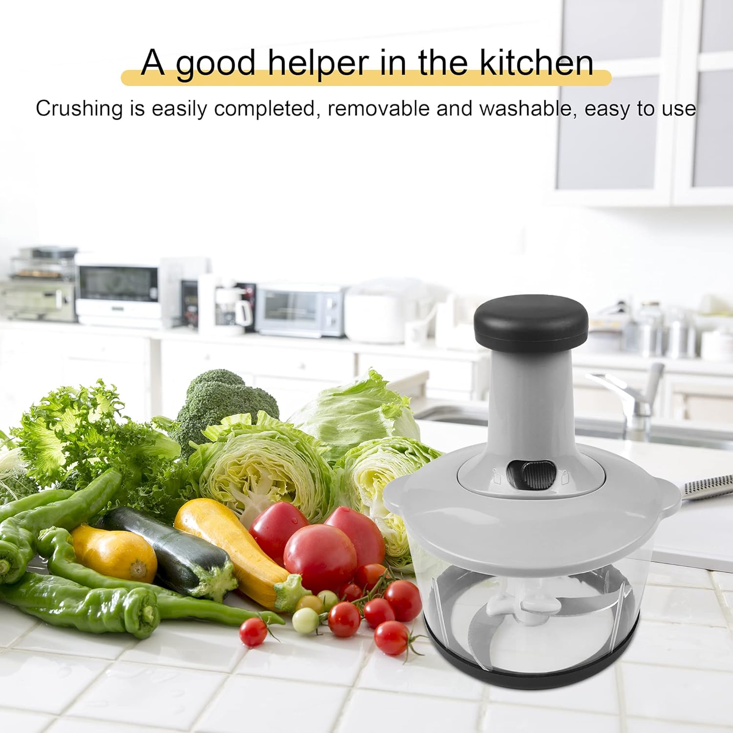 Manual Vegetable Chopper – Multi-Function, Large Capacity | Stainless Steel Blades & Safety Lock