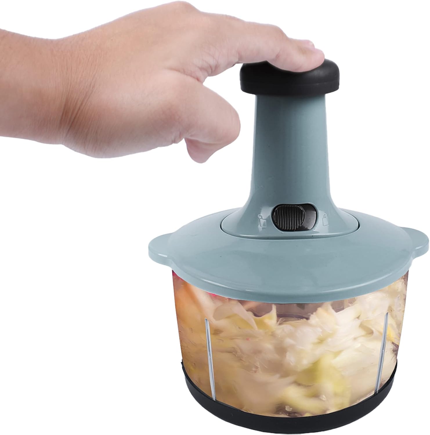 Manual Vegetable Chopper – Multi-Function, Large Capacity | Stainless Steel Blades & Safety Lock