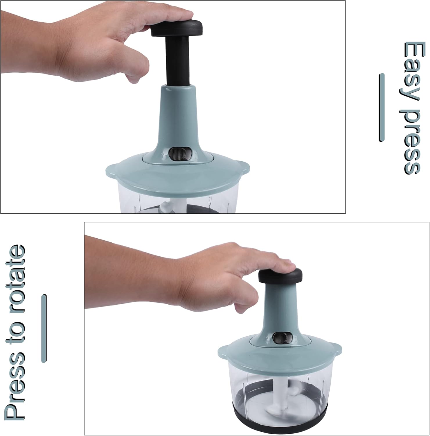 Manual Vegetable Chopper – Multi-Function, Large Capacity | Stainless Steel Blades & Safety Lock