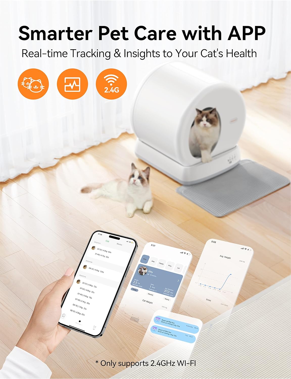 MeoWant Self-Cleaning Cat Litter Box