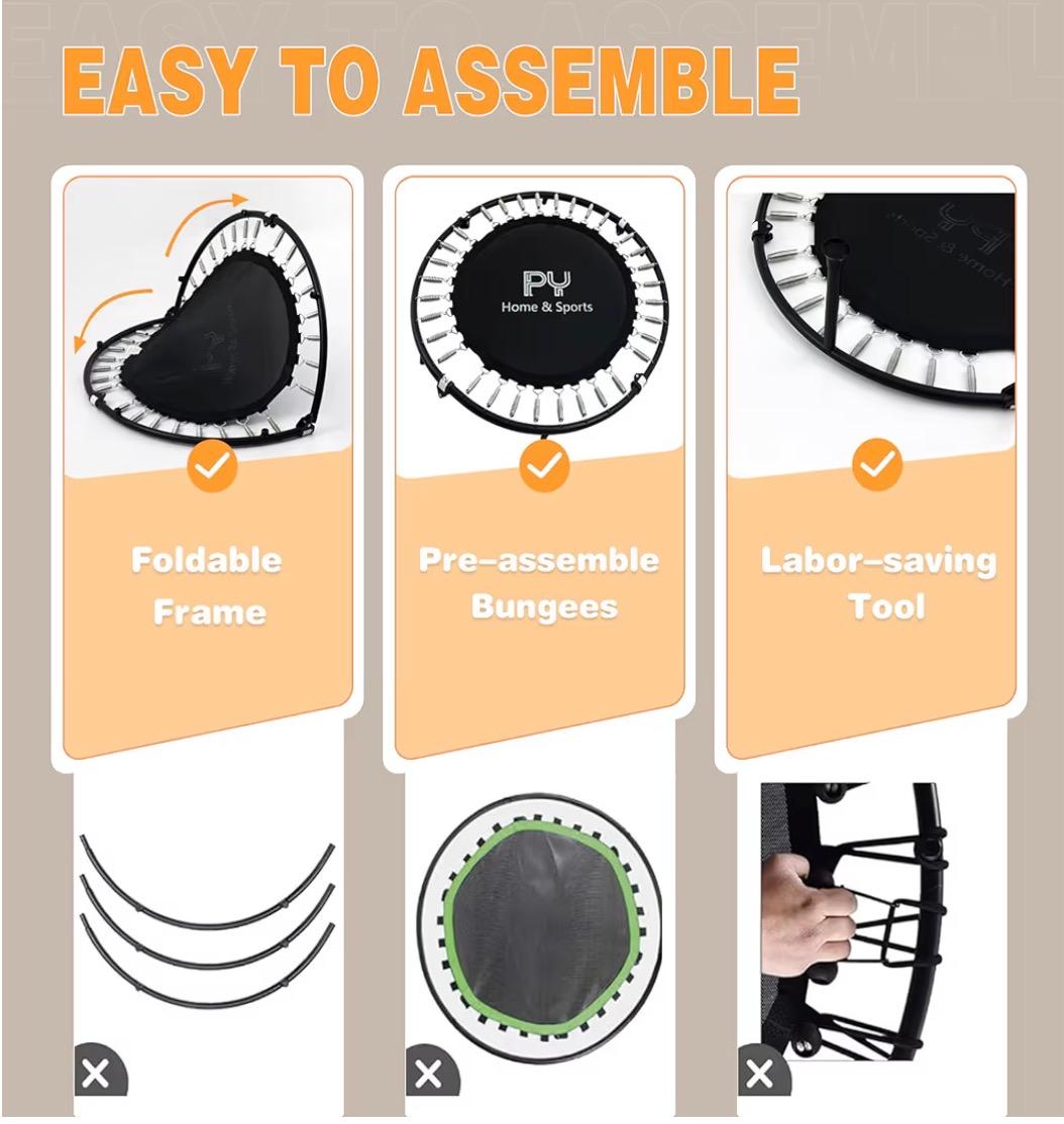 PY Fordable Fitness Trampoline for Adults