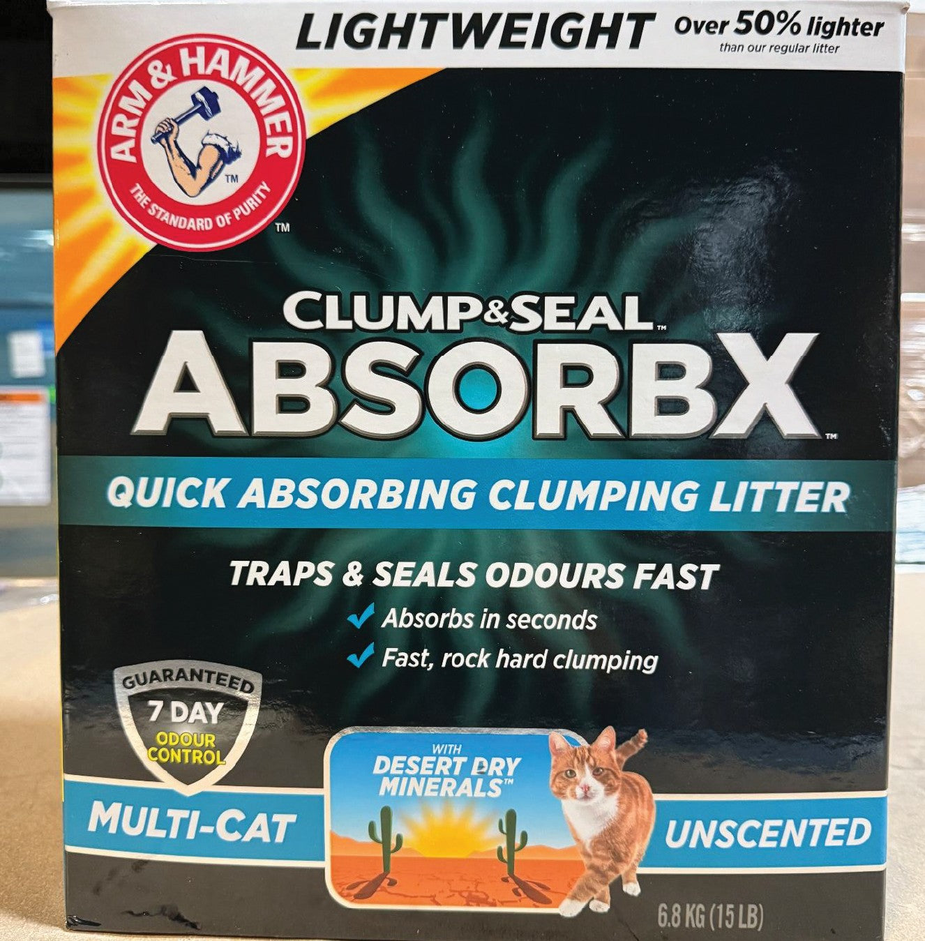 Arm & Hammer AbsorbX Unscented Clumping Cat Litter - 15 lb (6.8 kg)