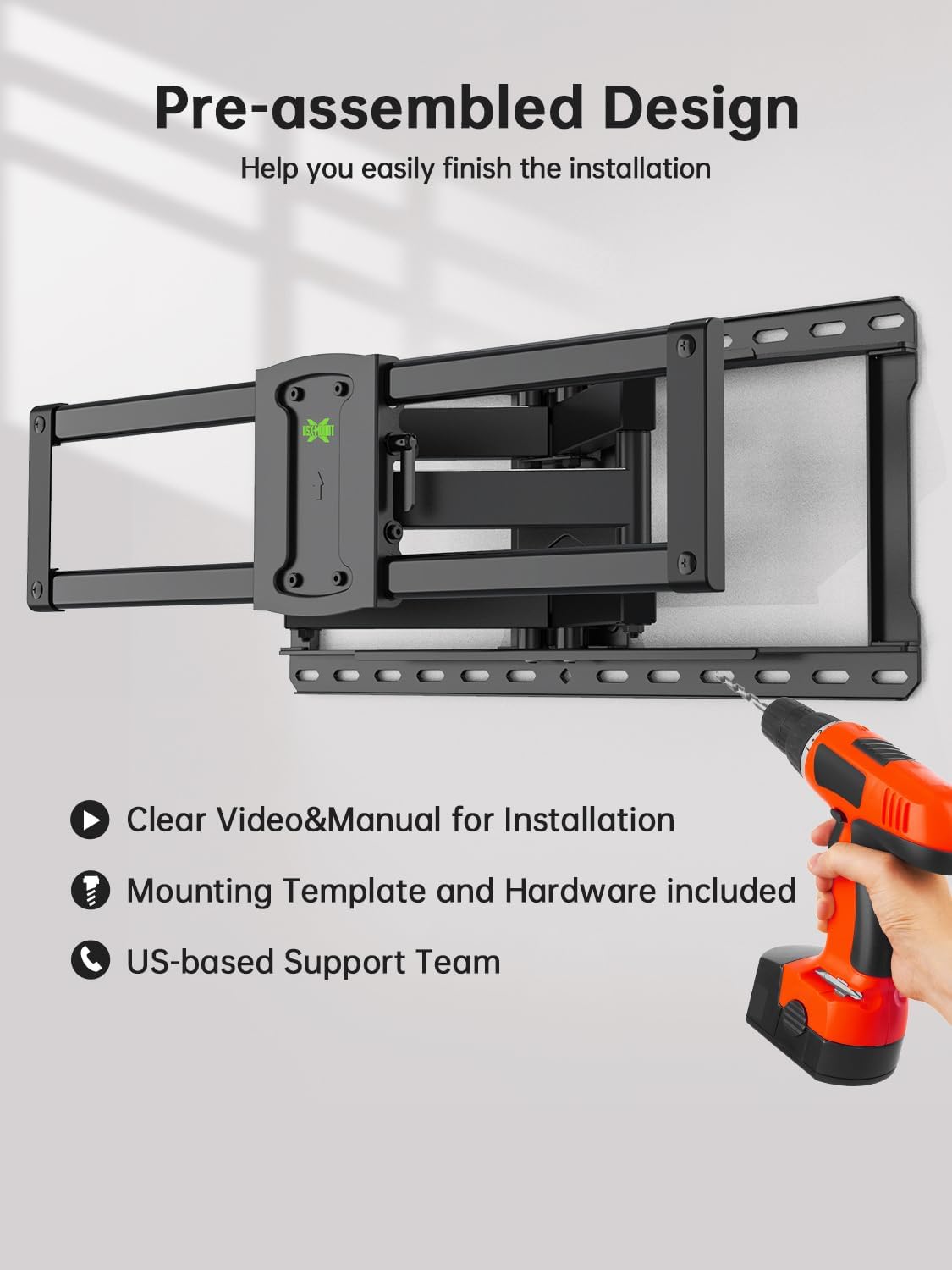USX MOUNT Full Motion TV Wall Mount for 37
