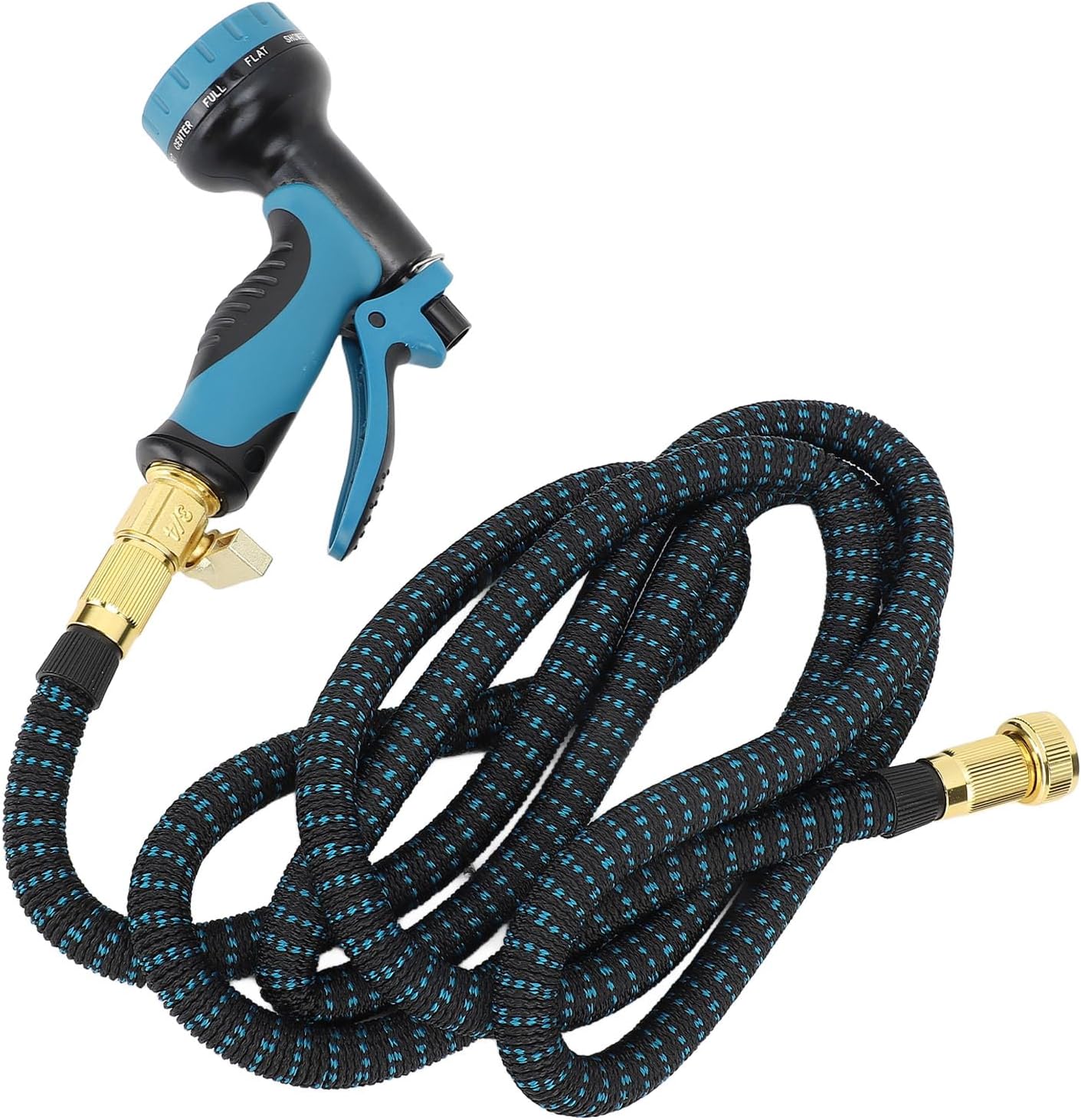 Garden Hose – 25ft Retractable Leakproof Hose with 8-Function Spray Nozzle, Lightweight & Durable (Black & Blue)