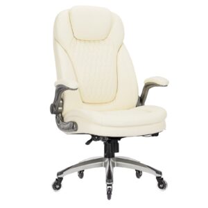 COLAMY Beige Color Ergonomic High Back Office Chair Thickened Headrest & Cushion Model.6686