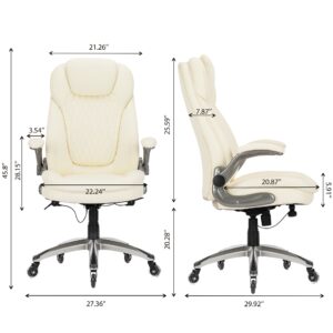 COLAMY Beige Color Ergonomic High Back Office Chair Thickened Headrest & Cushion Model.6686