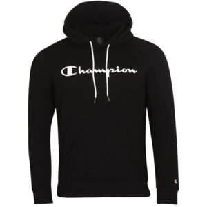 Champion Sweat à capuche Powerblend pour homme, grand et grand, logo script. BLACK/WHITE