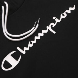 Champion Sweat à capuche Powerblend pour homme, grand et grand, logo script. BLACK/WHITE